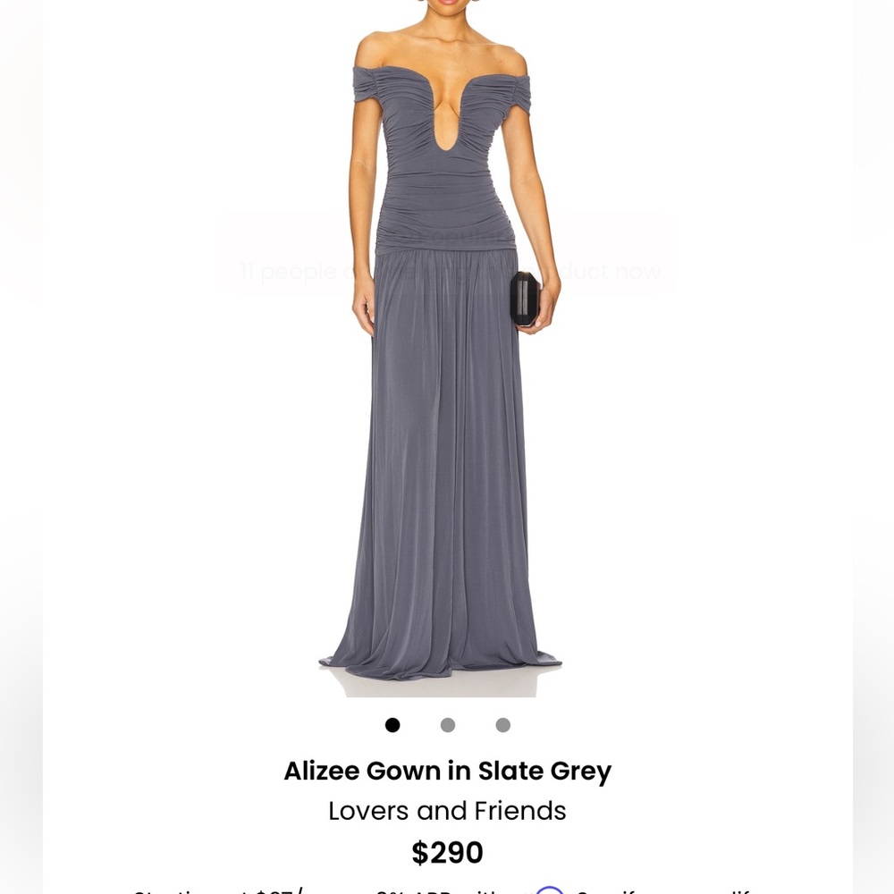 Lovers + Friends Slate Gray Gown